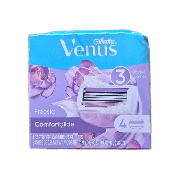 Gillette Venus Comfortglide Freesia Women’s Razor Blade Refills 4 Cartridges - Picture 1 of 4